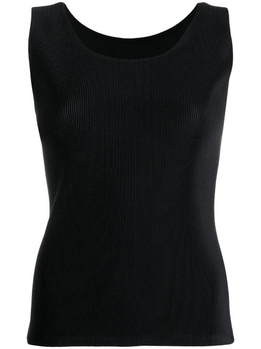 Black PlissÃ_x0083_Â© Tank Top