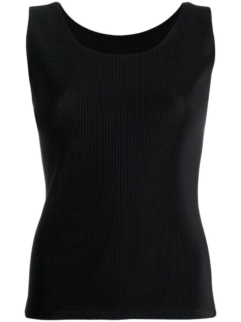 Black PlissÃ_x0083_Â© Tank Top