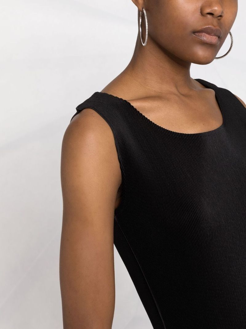 Black PlissÃ_x0083_Â© Tank Top