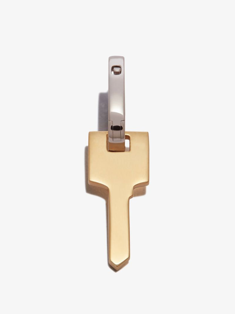 18k White and Yellow Gold Key Small Diamond Earring