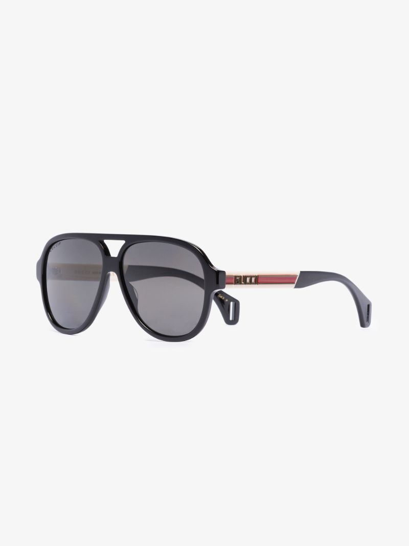 Black Aviator-style Sunglasses