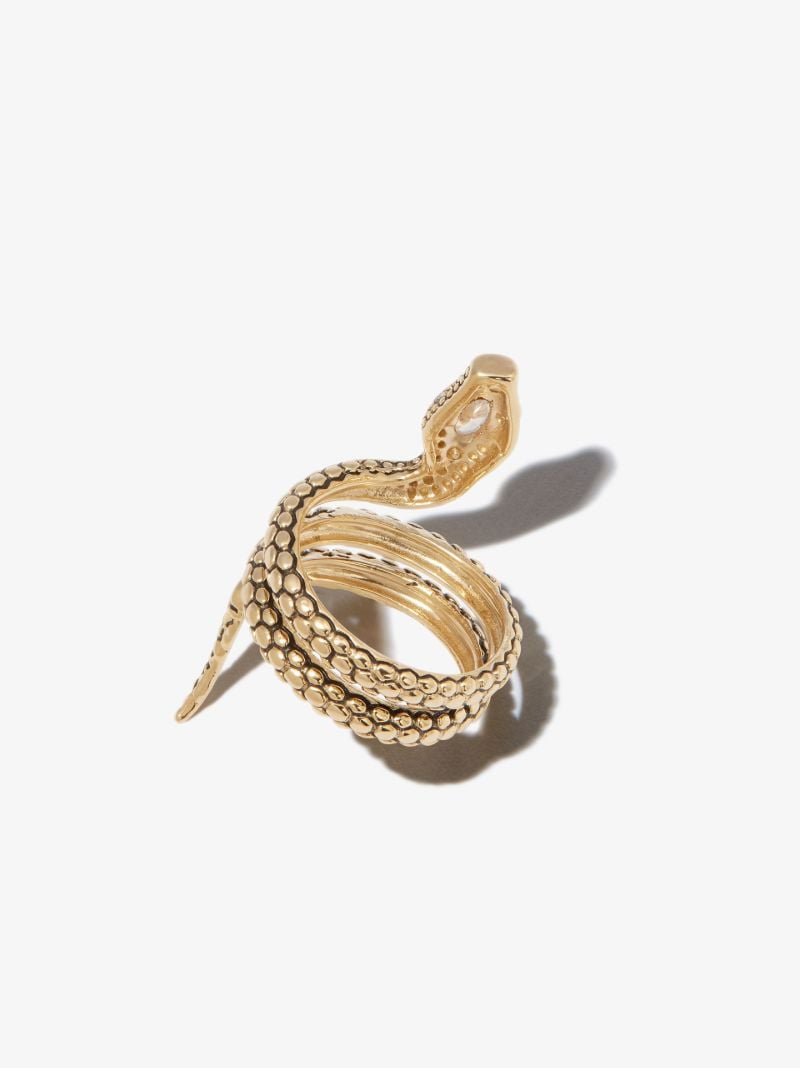 14k Yellow Gold Snake Diamond Ring