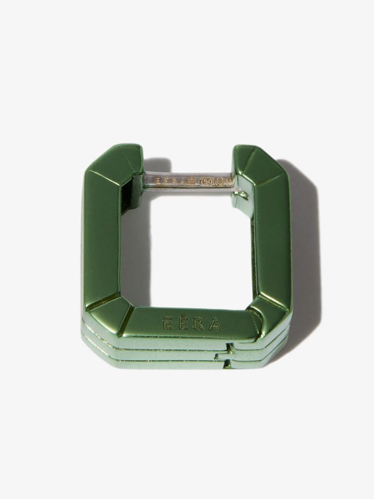18k White Gold Square Mini Hoop Earring