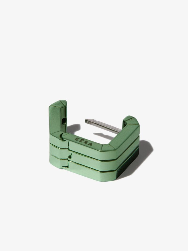 18k White Gold Square Mini Hoop Earring