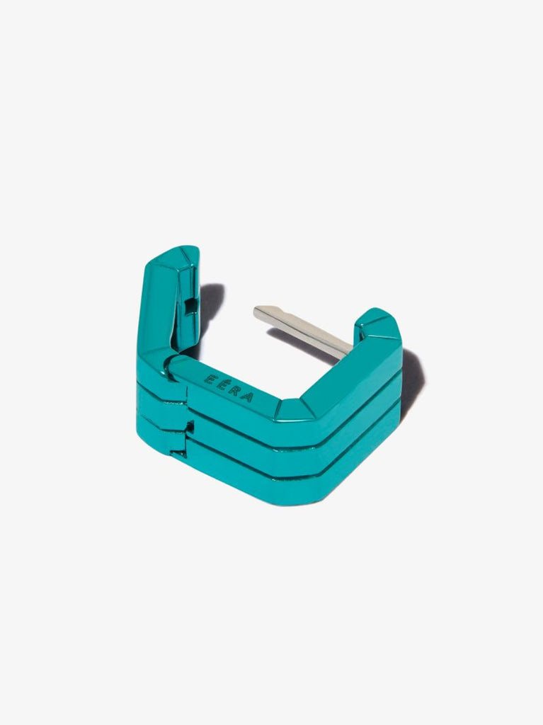 18k White Gold Square Mini Hoop Earring