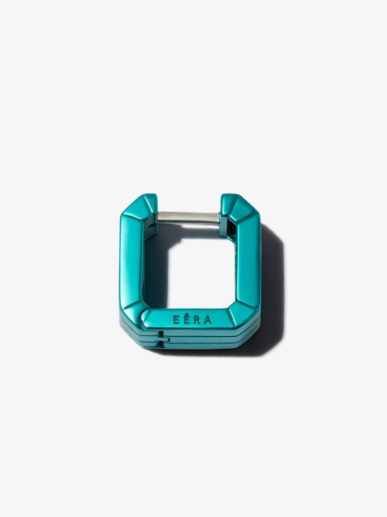 18k White Gold Square Mini Hoop Earring