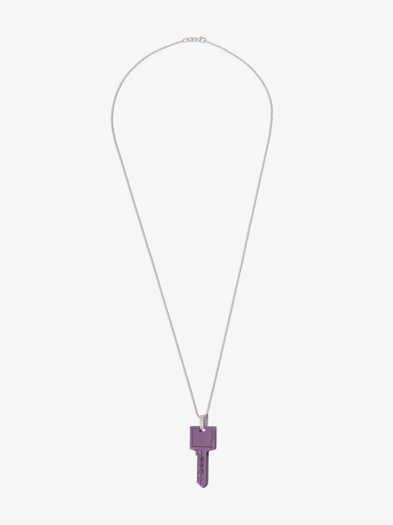 18k White Gold Key Diamond Necklace