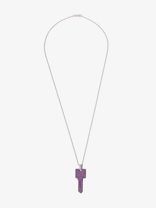 18k White Gold Key Diamond Necklace