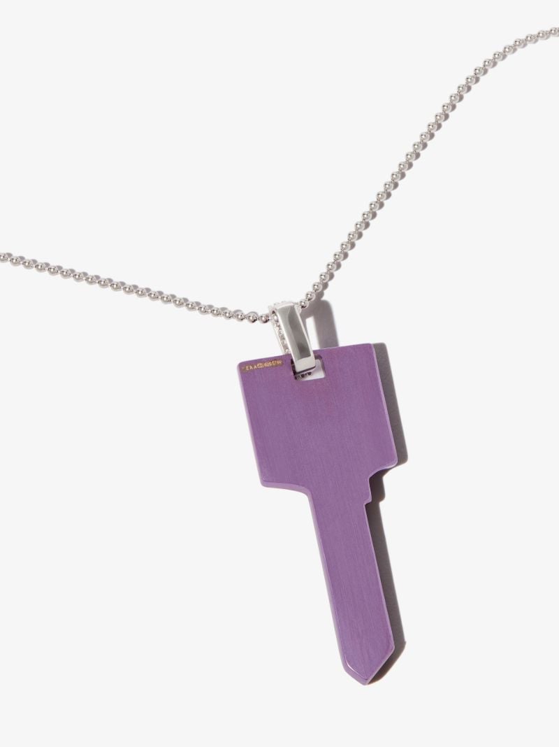 18k White Gold Key Diamond Necklace