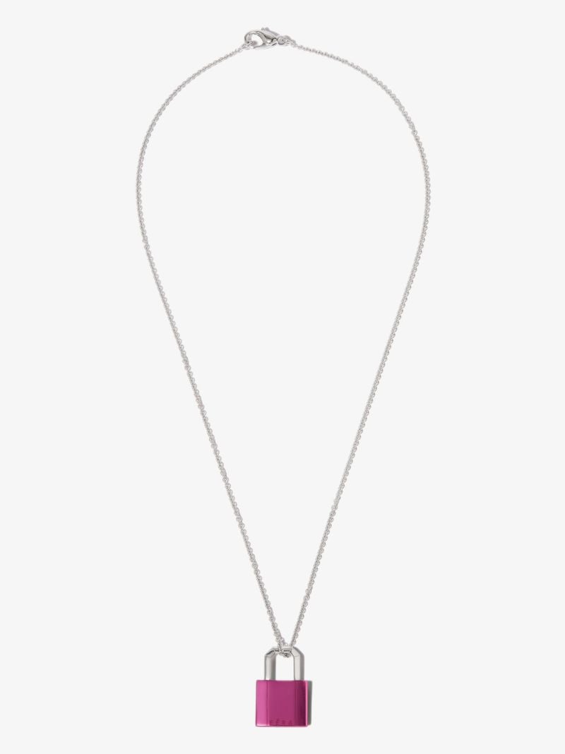 18k White Gold Lock Necklace
