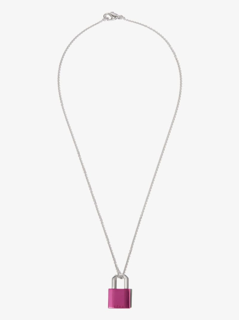 18k White Gold Lock Necklace