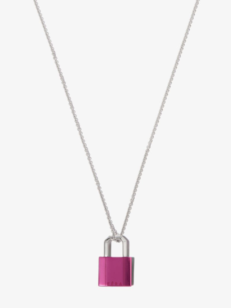 18k White Gold Lock Necklace