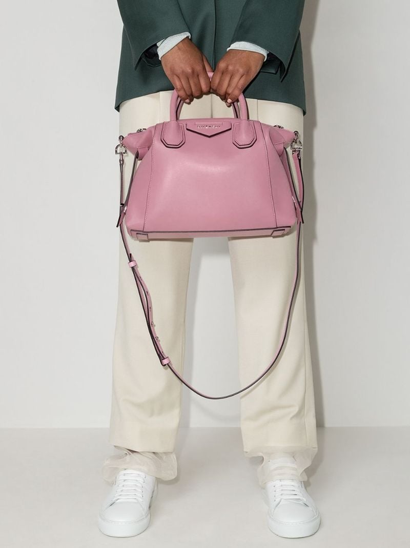Pink Antigona Soft Small Leather Tote Bag