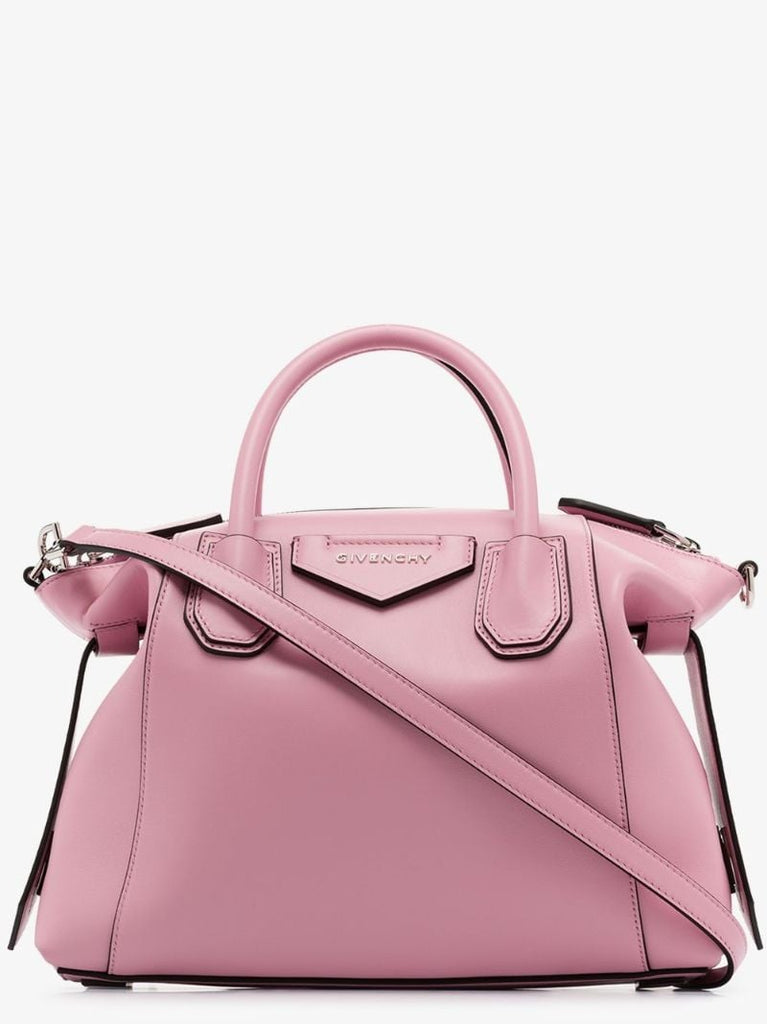 Pink Antigona Soft Small Leather Tote Bag