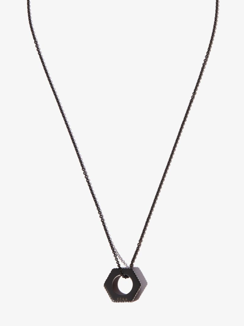 18k Black Gold Bullone Diamond Necklace