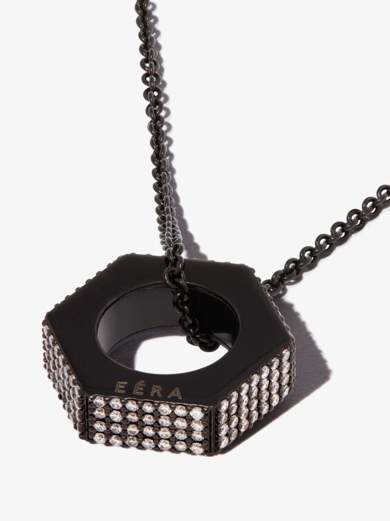 18k Black Gold Bullone Diamond Necklace