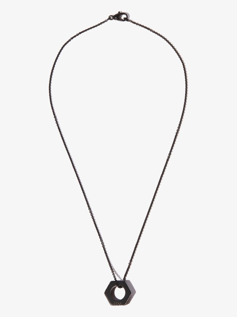 18k Black Gold Bullone Diamond Necklace