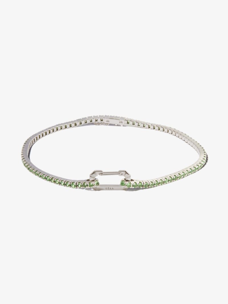 18k White Gold Paris Sapphire Tennis Anklet