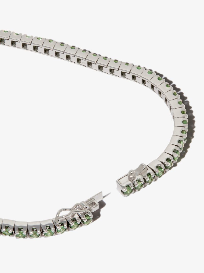 18k White Gold Paris Sapphire Tennis Anklet