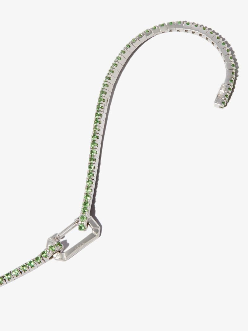 18k White Gold Paris Sapphire Tennis Anklet