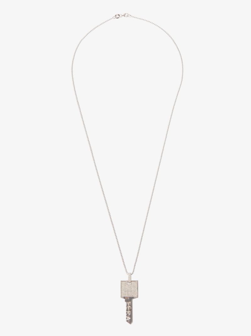 18k White Gold Key Diamond Necklace