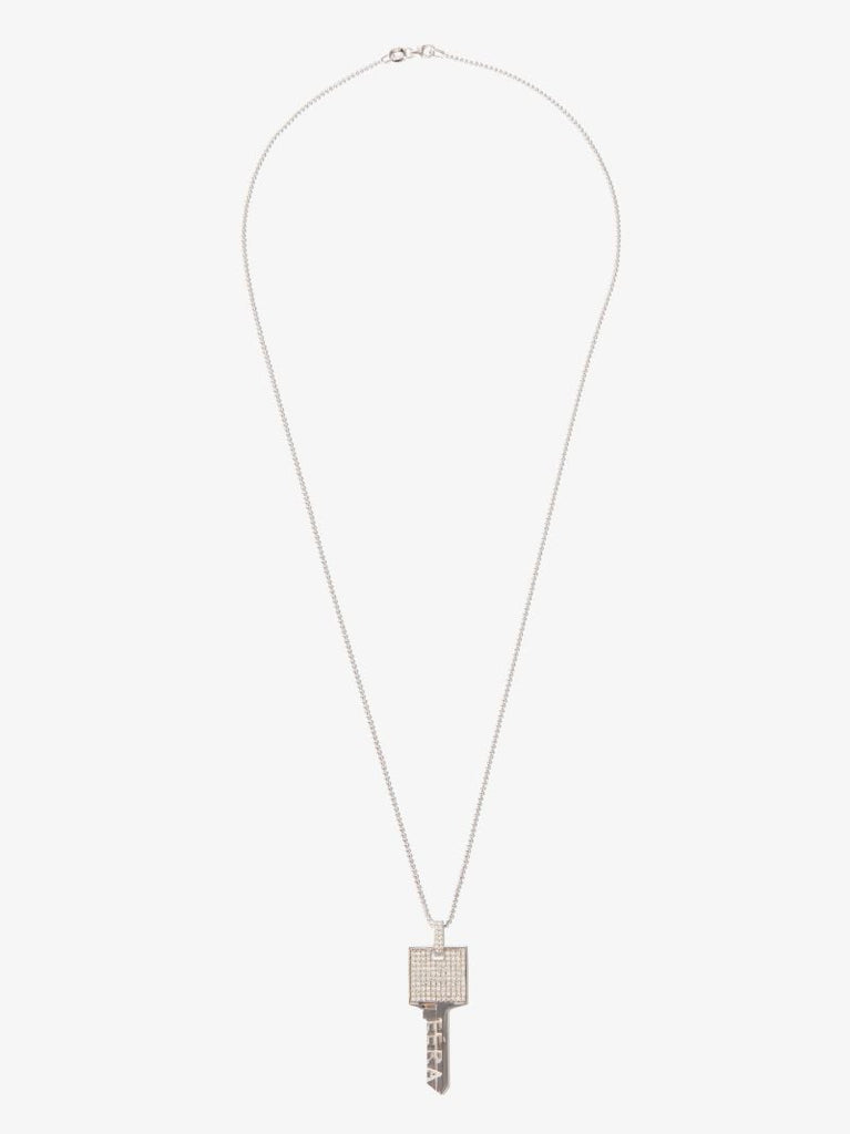 18k White Gold Key Diamond Necklace