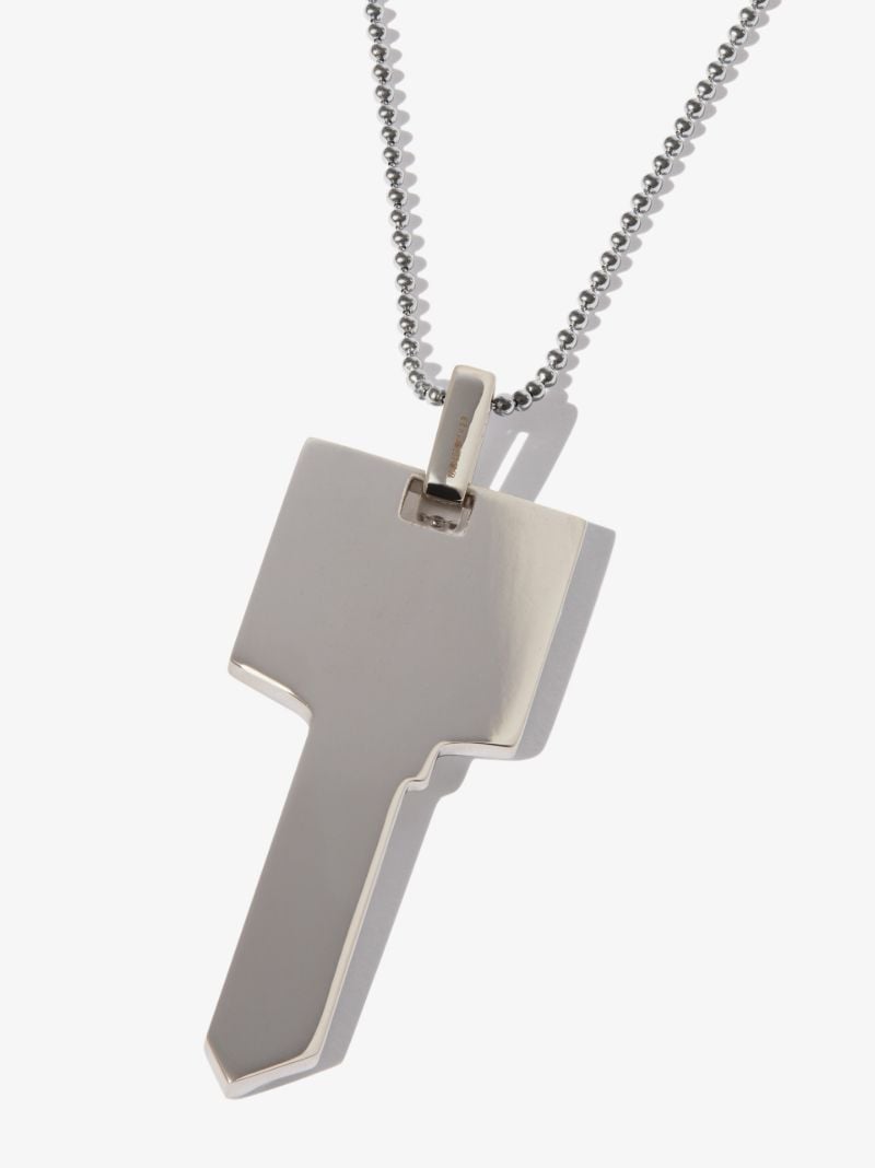 18k White Gold Key Diamond Necklace