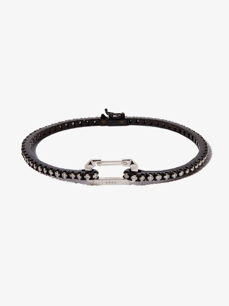 18k Black and White Gold Paris Diamond Tennis Bracelet