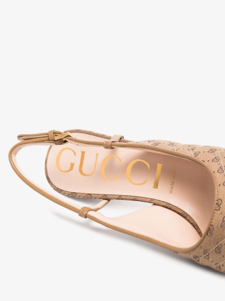 Beige Gg 55 Slingback Pumps