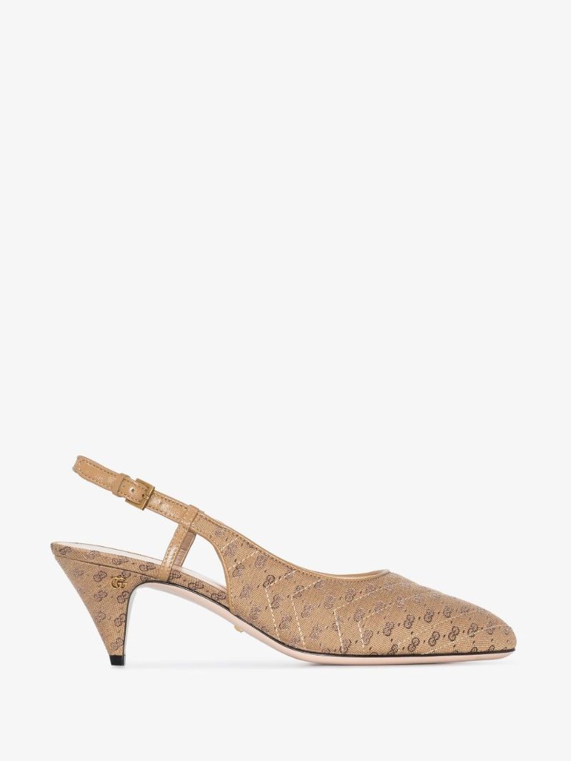 Beige Gg 55 Slingback Pumps
