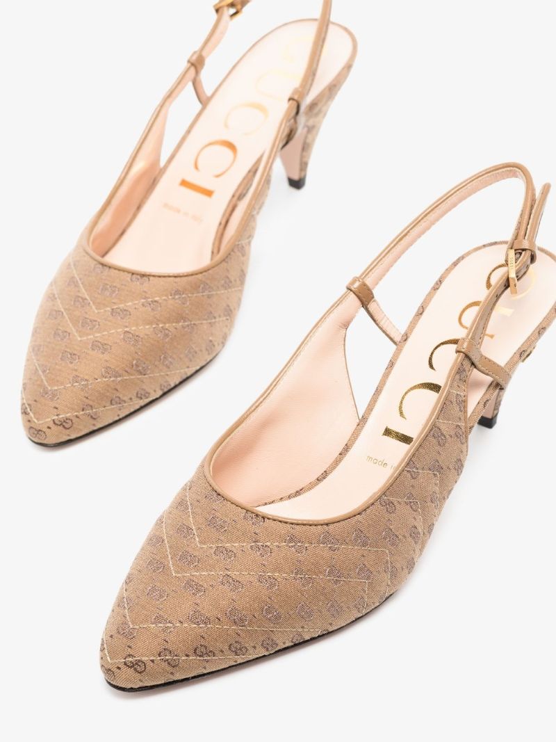 Beige Gg 55 Slingback Pumps