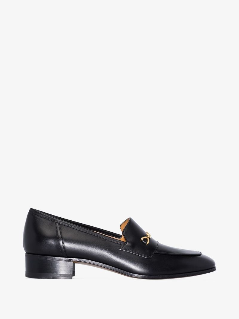 Black Horsebit 40 Leather Loafers