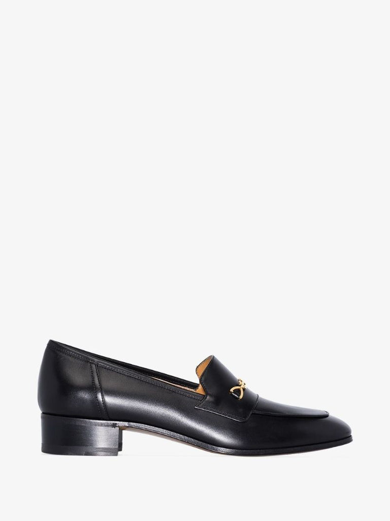 Black Horsebit 40 Leather Loafers