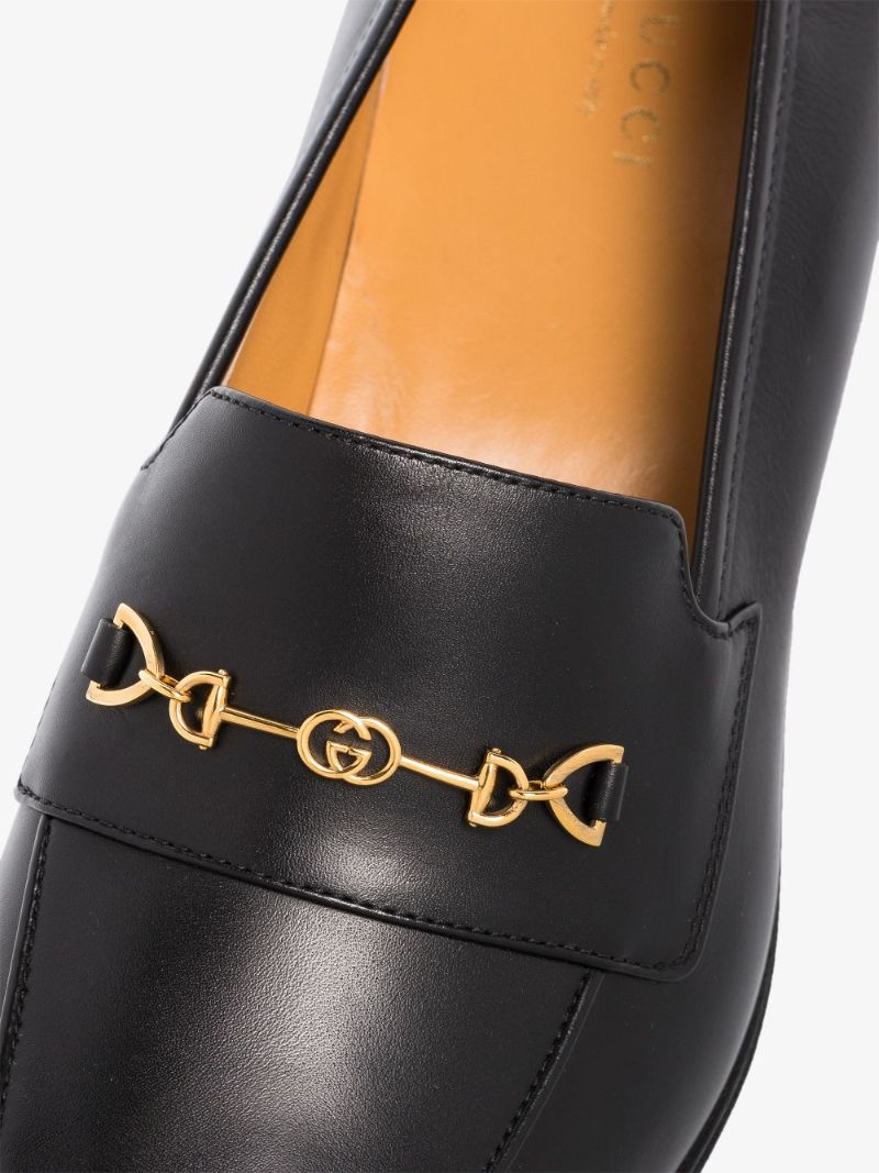 Black Horsebit 40 Leather Loafers