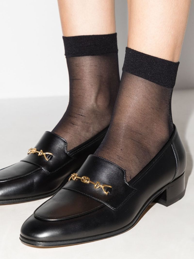 Black Horsebit 40 Leather Loafers