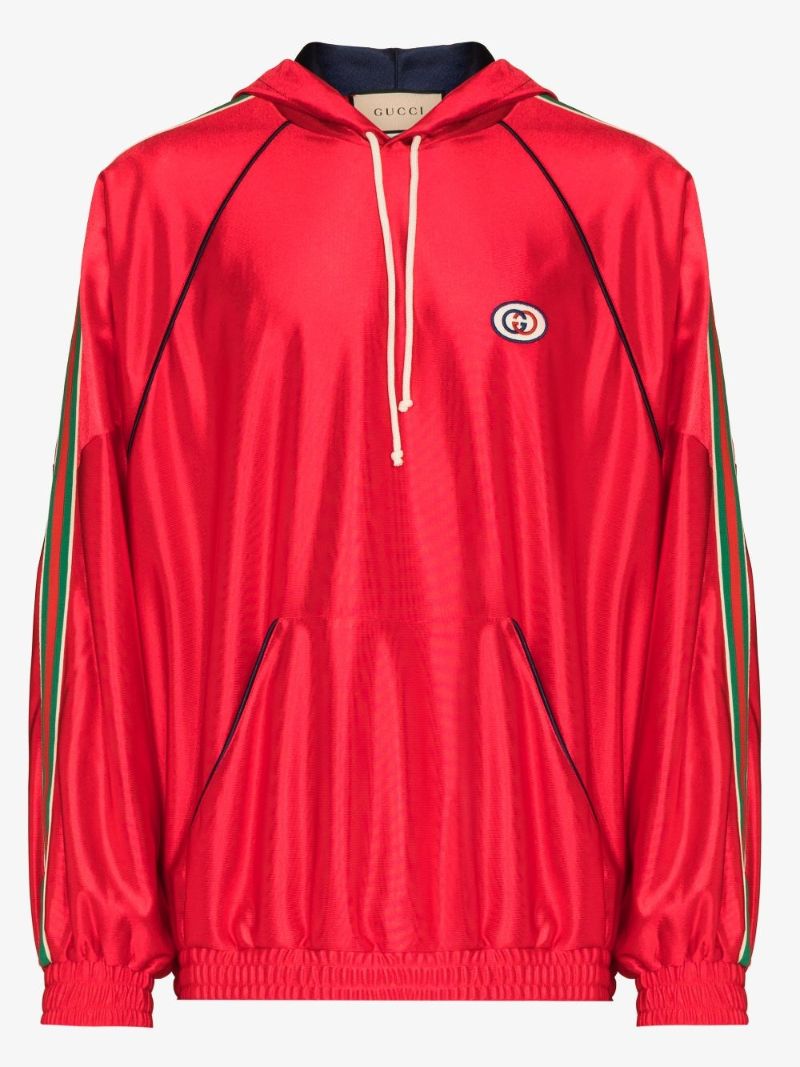 Red Web Stripe Hoodie