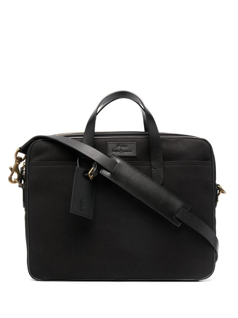 Black Commuter Logo Patch Briefcase