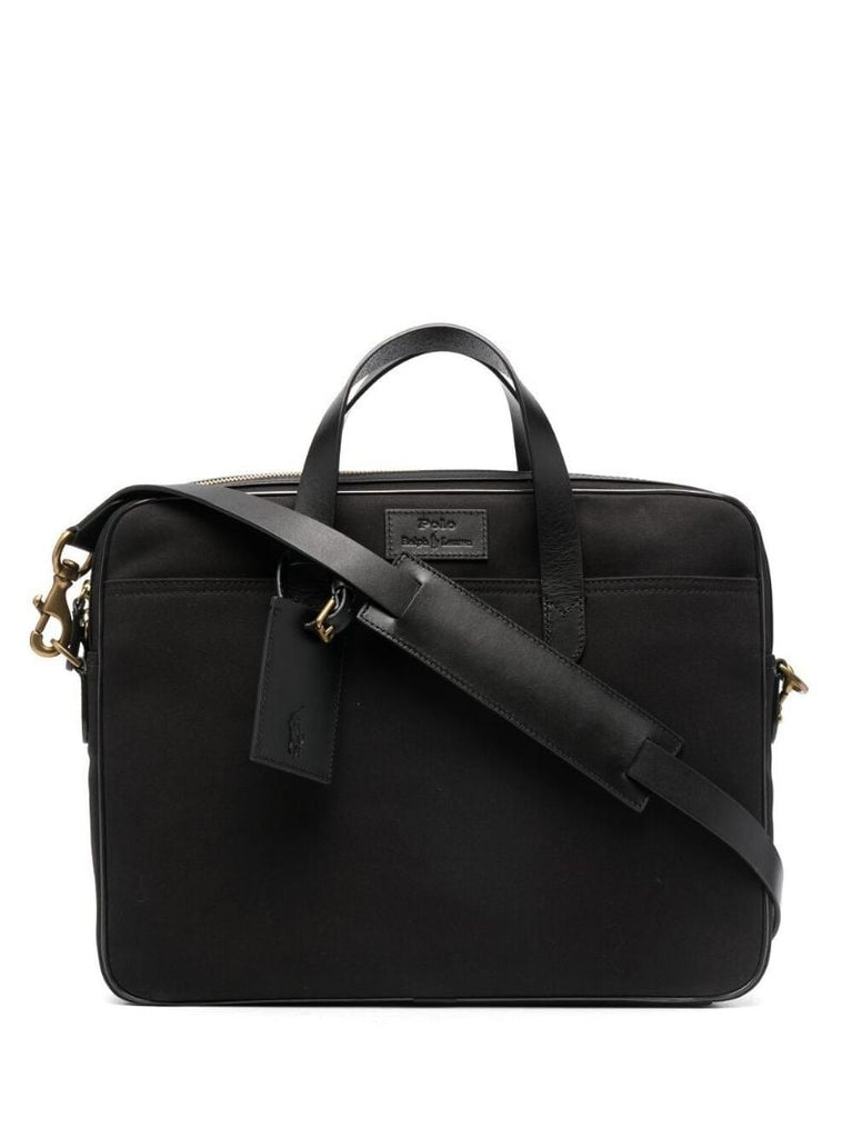 Black Commuter Logo Patch Briefcase