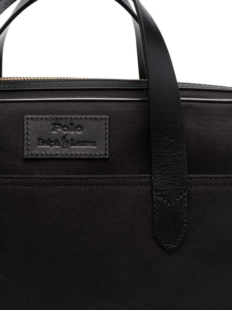 Black Commuter Logo Patch Briefcase