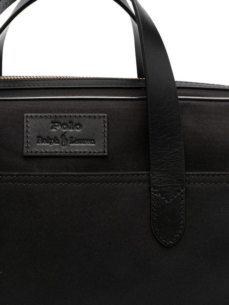 Black Commuter Logo Patch Briefcase