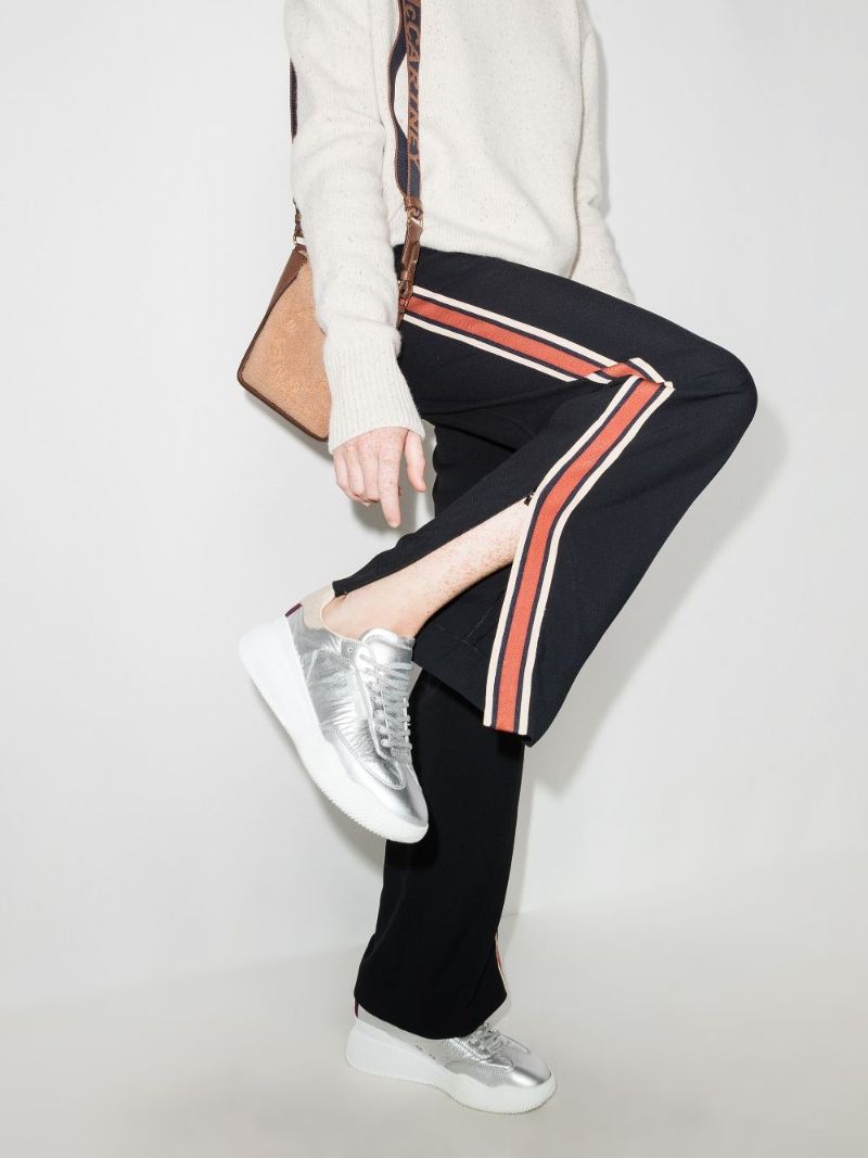 Silver Loop Lace-up Sneakers