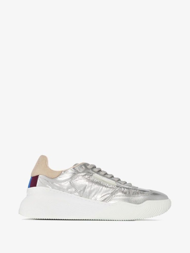 Silver Loop Lace-up Sneakers