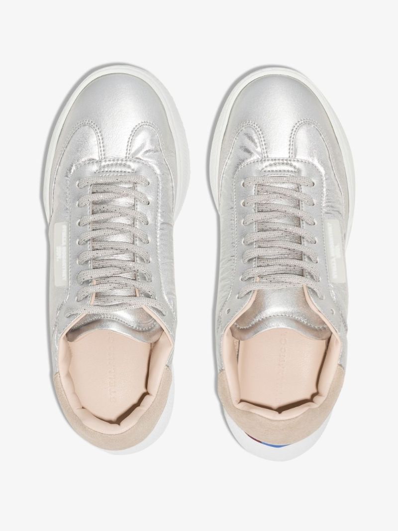 Silver Loop Lace-up Sneakers