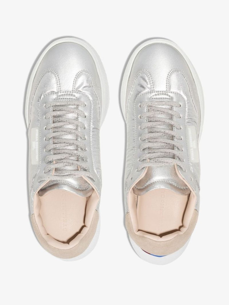 Silver Loop Lace-up Sneakers