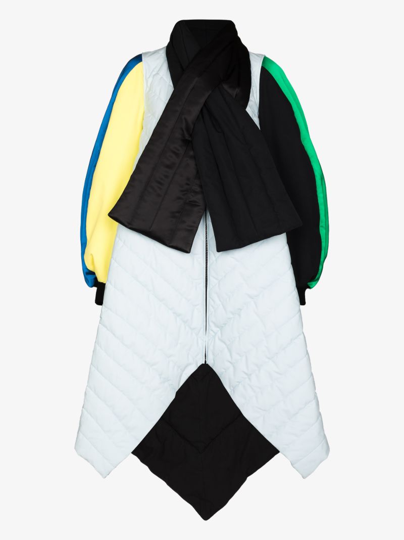 Colour Block Quilted Coat