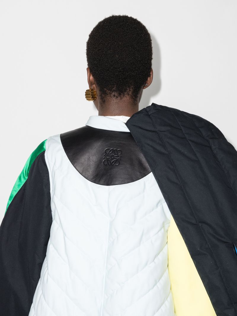 Colour Block Quilted Coat