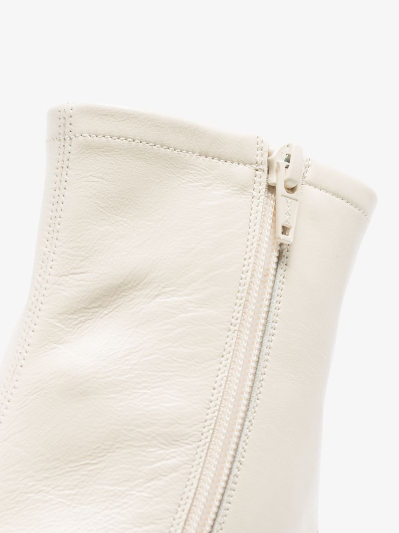 White Sofia 50 Leather Ankle Boots