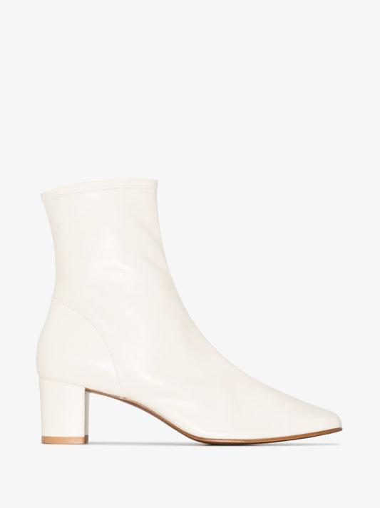 White Sofia 50 Leather Ankle Boots