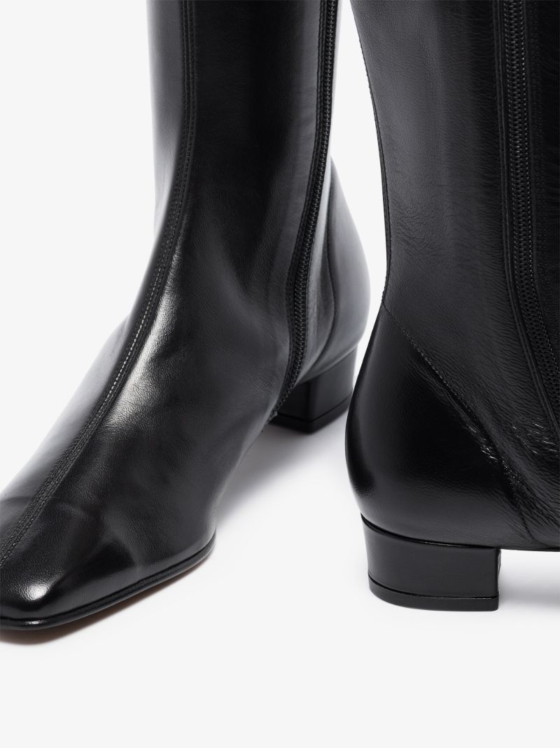 Black Edie Knee-length Leather Boots