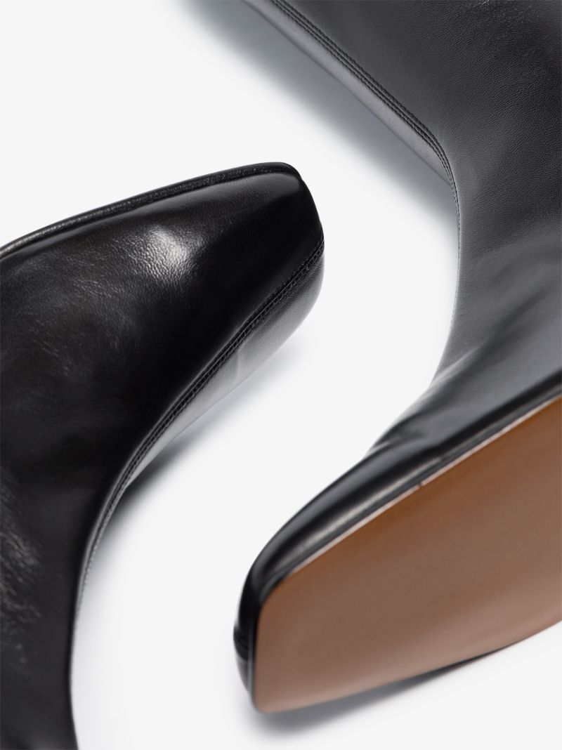 Black Edie Knee-length Leather Boots